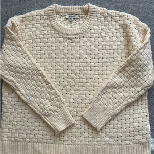 Madewell Ivory Cable Knit Sweater